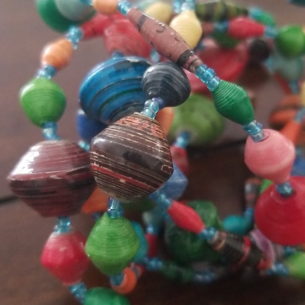 Beaded Statement Necklace By BEAD FOR LIFE 60 Plus Inches Long - Picture 6 of 7